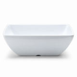 5-1/2" Melamine Square Bowl 2-1/4"Deep, White, Actual low front profile