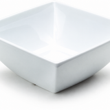 7-1/8" Melamine Square Bowl 2-3/4"Deep, White, Detail view