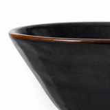 7.75" D x 3.75" H Porcelain Noodle Bowl, Black (YUZUKUROTENMOKU), Detail view