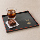 Rectangular Flower Lacquer Tray 10", Black. Alternative serving suggestion.