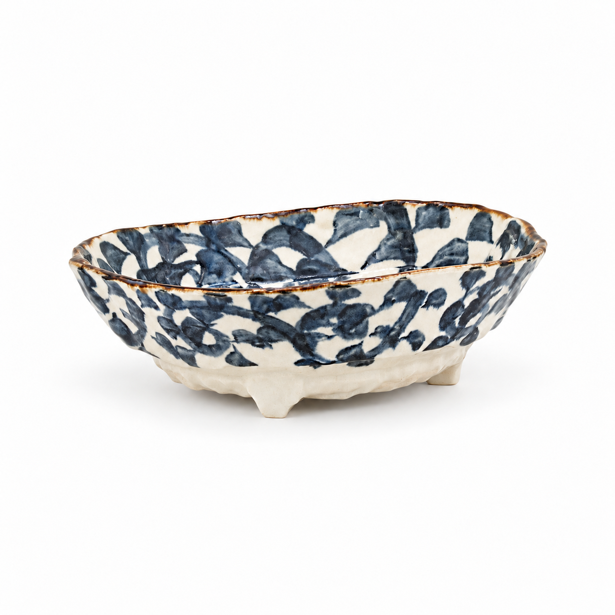 Japanese Large Bowl - 10"L x 9.75"W x 3.15"H, Angled product view