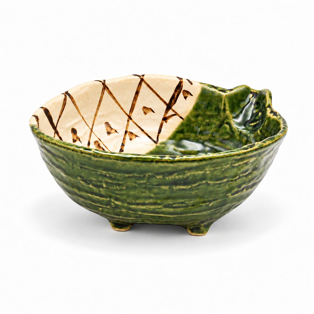 Japanese Large Bowl - 9.75"L x 8"W x 3.75"H, Green exterior product view