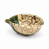Japanese Large Bowl - 9.75"L x 8"W x 3.75"H, Opposite cream exterior