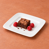 5" Square Plate, White Ceramic. Alternative serving suggestion.