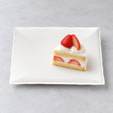 10" Square Plate, White Ceramic. Alternative serving suggestion.