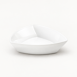 White Ceramic Triangle Medium Bowl - 6"D x 1.5"H, Product view