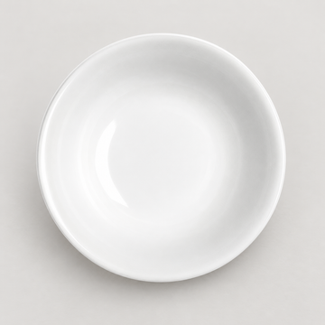 6"D Round Salad Bowl, White Ceramic, Alternate view