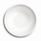 8"D Round Bowl, White Ceramic, Overhead interior