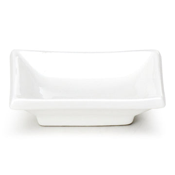 3-7/8"x2-3/8" Rectangular Sauce Dish, White Ceramic. Alternate product view.