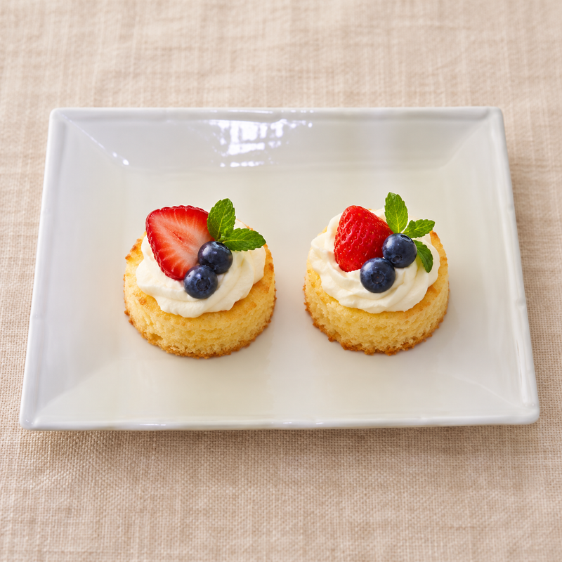 White Ceramic Rectangular Plate — A Dessert Pair
