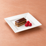 8" Square Plate, White Ceramic. Alternative serving suggestion.