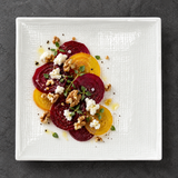 10" Square Plate, White Ceramic. Alternative serving suggestion.