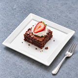 5-1/4" Square Plate, White Ceramic. Alternative serving suggestion.