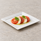5-1/4" Square Plate, White Ceramic. Serving suggestion.