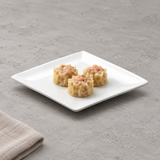 A12555 white angled plate with three shumai