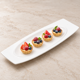 A15058 white serving plate with a modest food serving