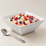 9⅞″ White Ceramic Square Serving Bowl — 4¼″ High, Alternative food serving example