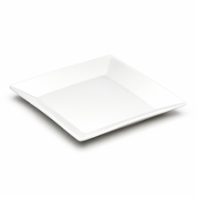7-1/8" Square Bowl, White Ceramic, Angled square shallow bowl