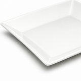 7-1/8" Square Bowl, White Ceramic, Corner and sloping wall detail