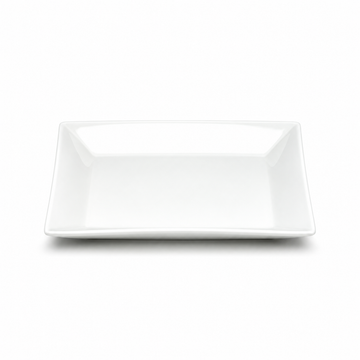 7-1/8" Square Bowl, White Ceramic, Front-aligned view