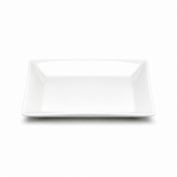 7-1/8" Square Bowl, White Ceramic, Front-aligned view