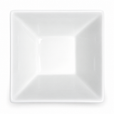 5" Square Bowl, White Ceramic, Actual overhead square well