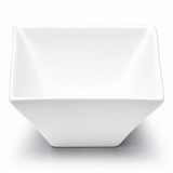 5" Square Bowl, White Ceramic, Actual front-aligned profile