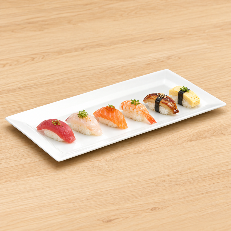 A1545 A spaced row of sushi