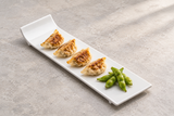 15-3/4"x5" Rectangular Plate, White Ceramic. Serving suggestion.