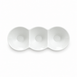 3-Compartment Sauce Bowl Conic Dish 10-3/4", White Ceramic, Alternate view