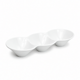 3-Compartment Sauce Bowl Conic Dish 10-3/4", White Ceramic, Product view