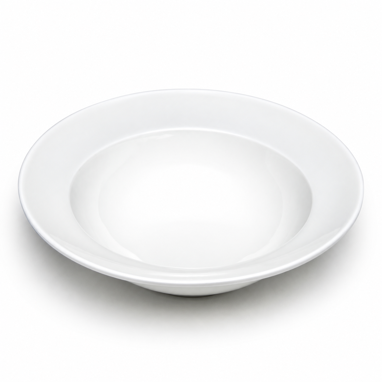 10½″ White Ceramic Wide-Rim Pasta Bowl — 7″ Inside Diameter, Whole product studio product view