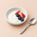 3" Round Sauce Dish, White Ceramic. Alternative serving suggestion.