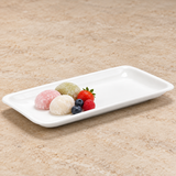 A20079 white serving plate with a modest dessert serving