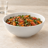 10"x4" Round Noodle Bowl, White Ceramic, Roasted vegetable grain bowl