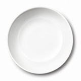 10"x4" Round Noodle Bowl, White Ceramic, Overhead view