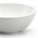 10"x4" Round Noodle Bowl, White Ceramic, Rounded wall and low foot detail
