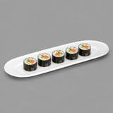 A21823 white oval platter with five maki rolls