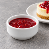 2-1/2"D Round Sauce Dish, White Ceramic, Styled view