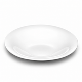 13" Round Shallow Bowl, White Ceramic, Product view