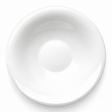 13" Round Shallow Bowl, White Ceramic, Overhead view