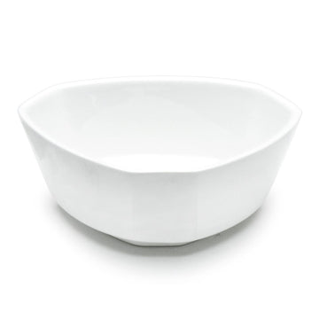 White Ceramic Irregular Side Bowl, Lower-angle view