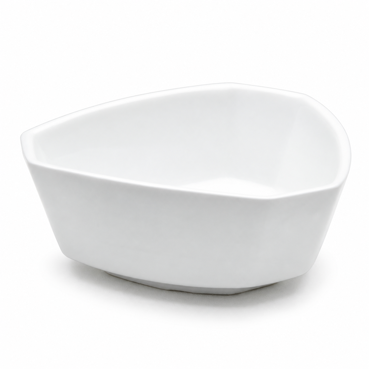 White Ceramic Irregular Side Bowl, Whole product studio product view