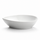 11-1/4" Teardrop Bowl, White Ceramic, Reverse side profile