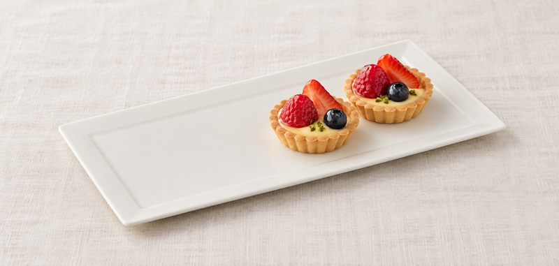 10½″ × 5″ White Porcelain Rectangular Plate — A Petite Dessert Pair