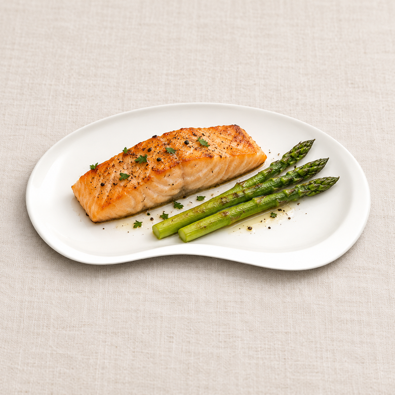 A391-02 with salmon and asparagus