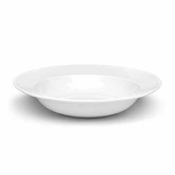 10-1/2" Round Wide-Rim Bowl, White Ceramic, Alternate view