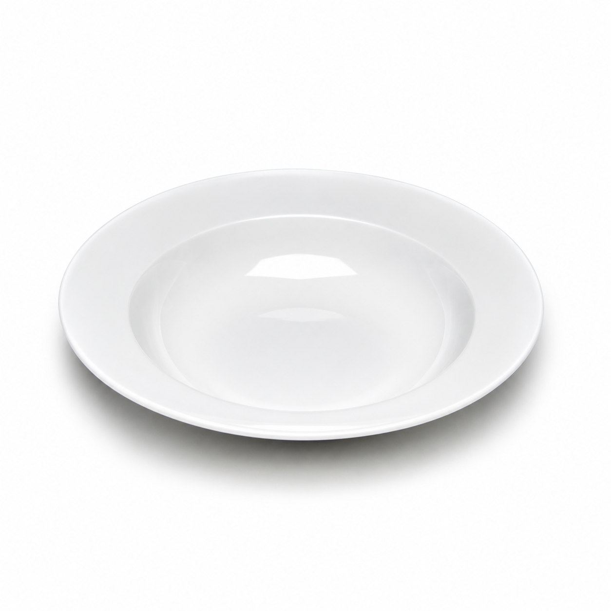10-1/2" Round Wide-Rim Bowl, White Ceramic, Product view