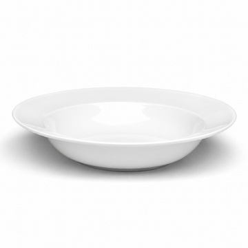 12-1/2" Round Wide-Rim Bowl, White Ceramic, Alternate view