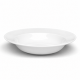 12-1/2" Round Wide-Rim Bowl, White Ceramic, Alternate view